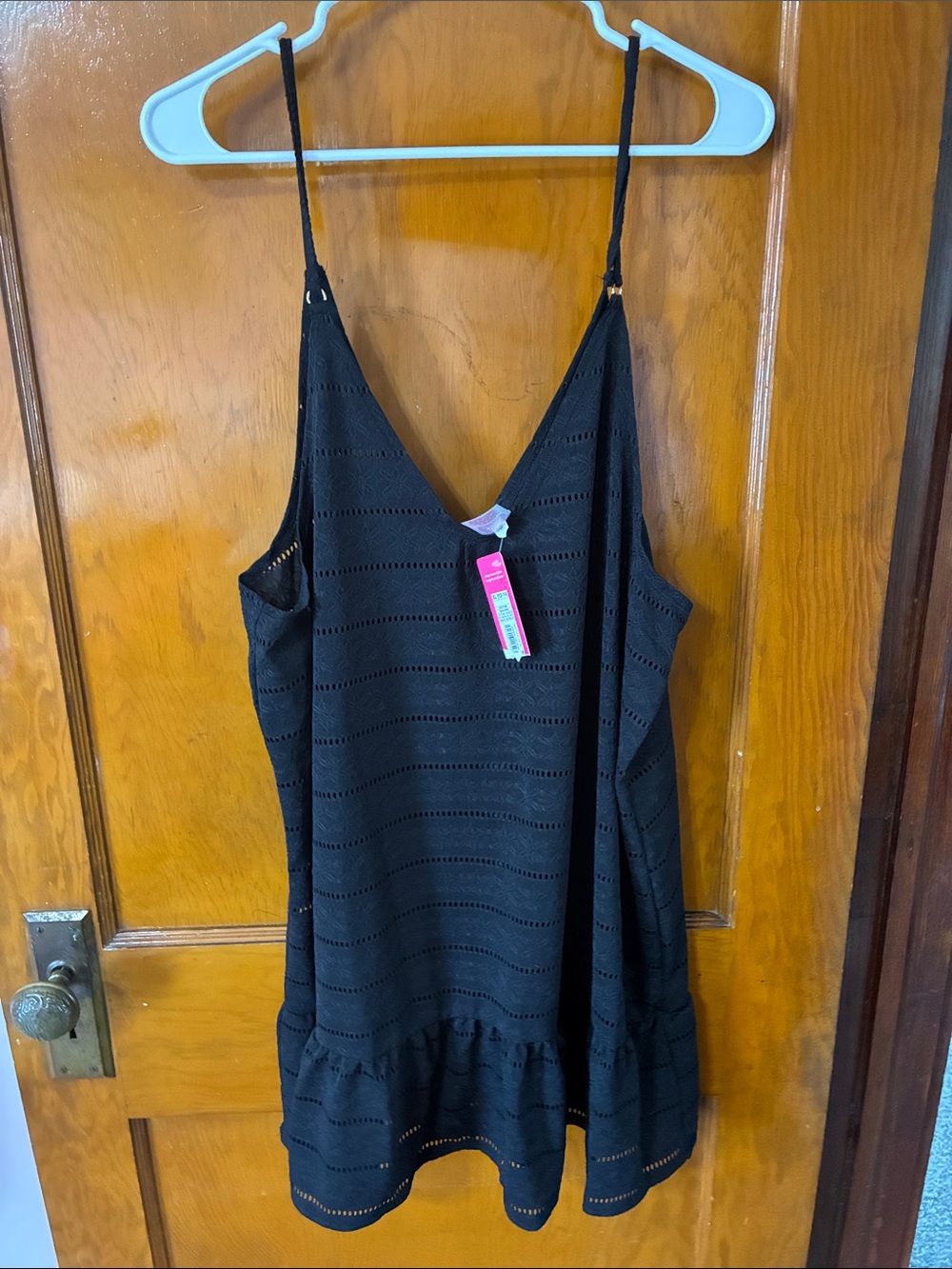 ❤️ 2/$10 - Xhilaration Black Eyelet Spaghetti Strap Dress